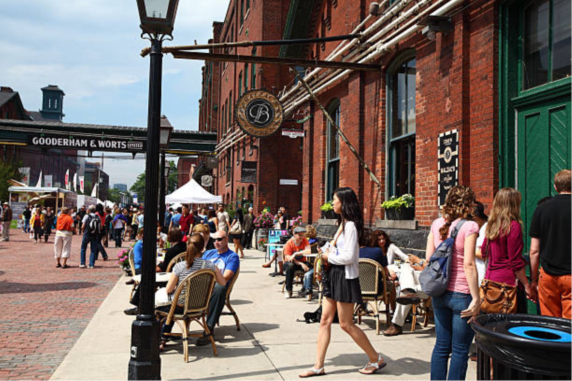 Immagine di sfondo della pagina Distillery District: arte, gastronomia e storia a Toronto