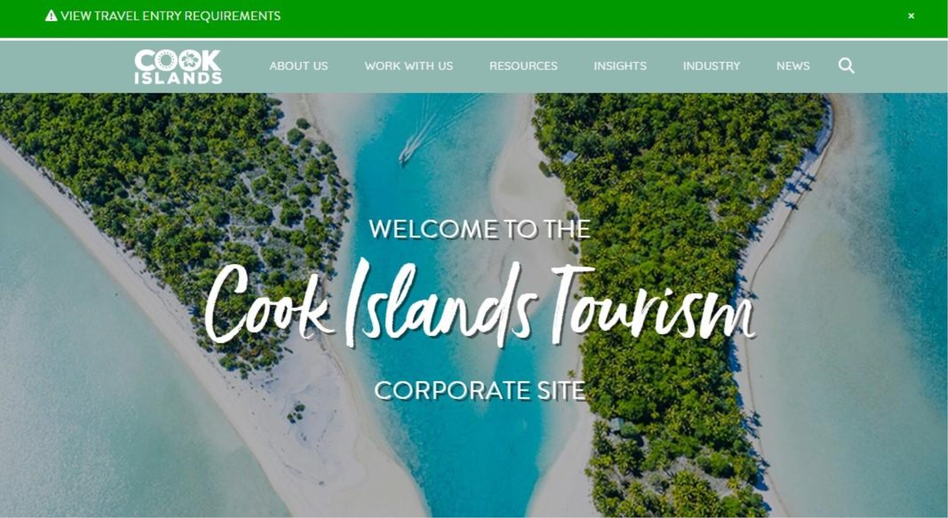 Immagine di sfondo della pagina Nuovo sito corporate per Cook Islands