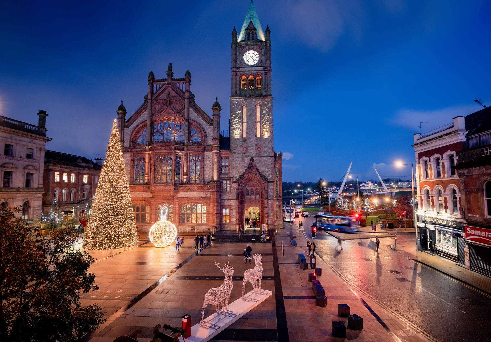 Christmas light scenes at Guildhall_Ebrington Square, Derry~Londonderry_Web Size